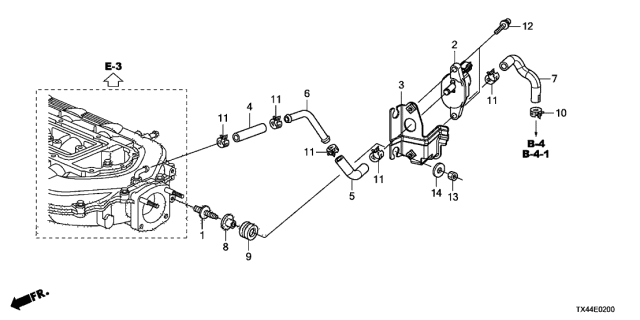 2014 Acura RDX Tubing Diagram