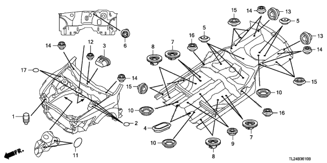 2009 Acura TSX 4 Door TSX (TECH) KA 6MT Grommet (Front) Diagram