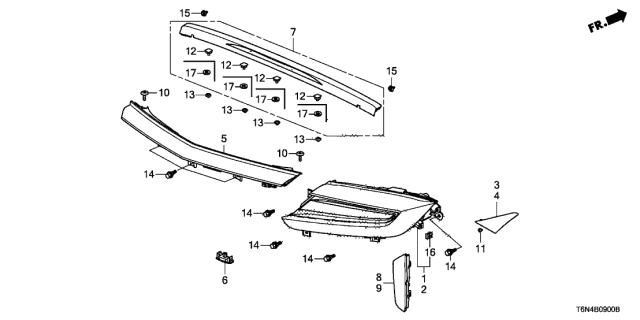 2018 Acura NSX Bolt, Garnish (6MM) Diagram for 90303-T6N-000