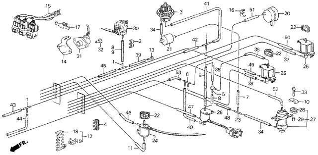 1987 Acura Legend Clamp A, Tube Diagram for 36061-PH7-004