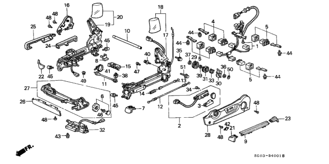 1988 Acura Legend Left Front Power Seat Adjuster Diagram