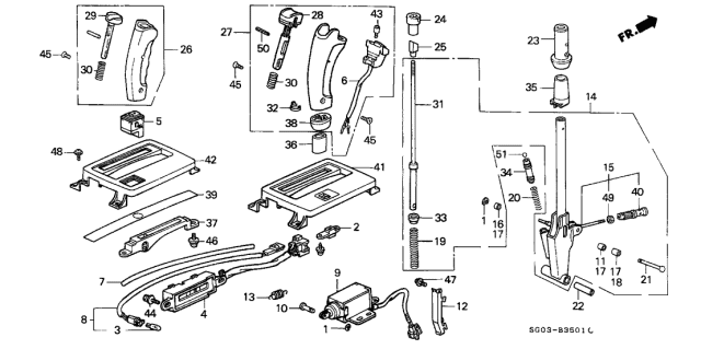1989 Acura Legend 2 Door STD KA 4AT Select Lever Diagram
