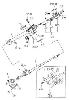 1999 Acura SLX Shaft Assembly, Steering Diagram for 8-97170-397-0