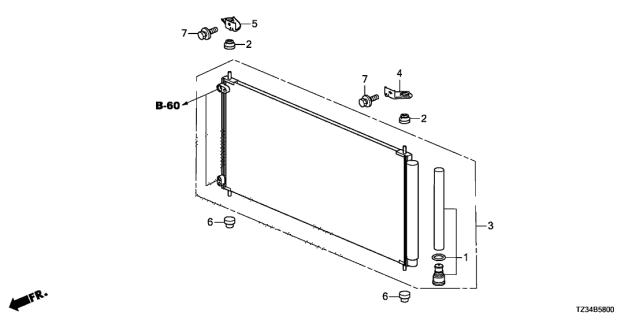 2017 Acura TLX A/C Condenser Diagram