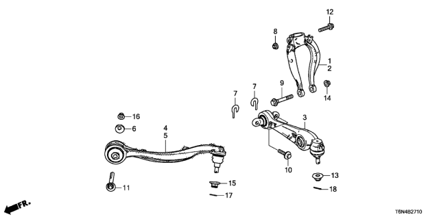 2021 Acura NSX Front Suspension Right Control Arm Diagram for 51370-T6N-A01