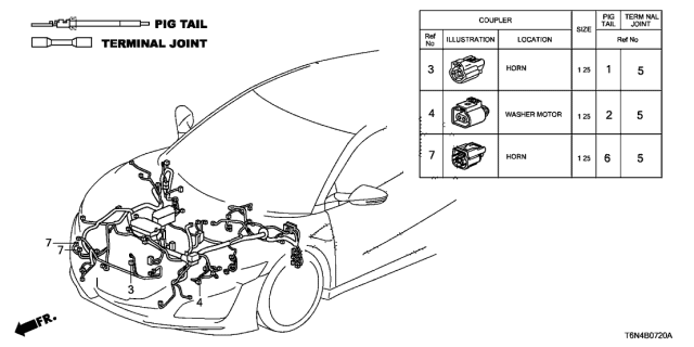 2018 Acura NSX 2 Door FIF KA DCT Electrical Connector (Front) Diagram