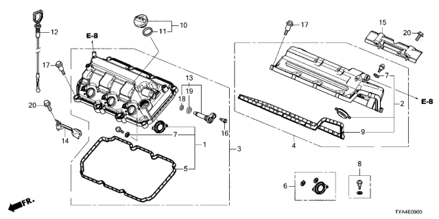 2022 Acura MDX Cylinder Head Cover Diagram