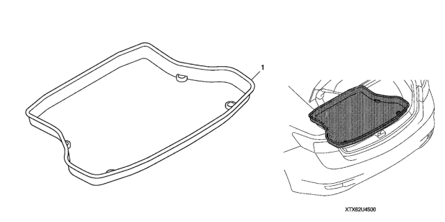 2021 Acura ILX 4 Door 24TECH (A-SPEC) KA DCT Trunk Tray Diagram