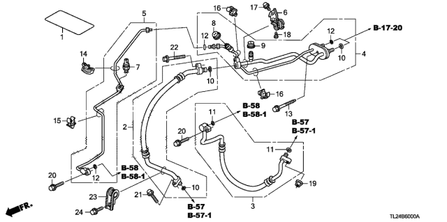 2010 Acura TSX Clamp B, Suction Pipe Diagram for 80362-TP1-A00