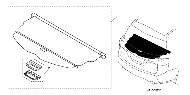 2012 Acura MDX Cargo Cover Diagram