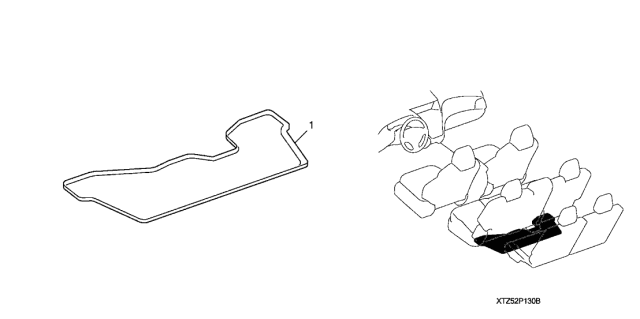 2018 Acura MDX All Season Floor Mat (3RD Row) Diagram