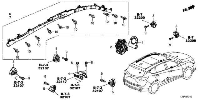 2020 Acura RDX Cable Reel Assembly Diagram for 77900-TJB-D61