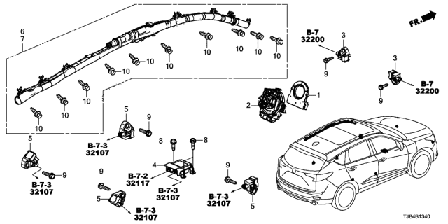 2019 Acura RDX Clock Spring Assembly Diagram for 77900-TJB-D21