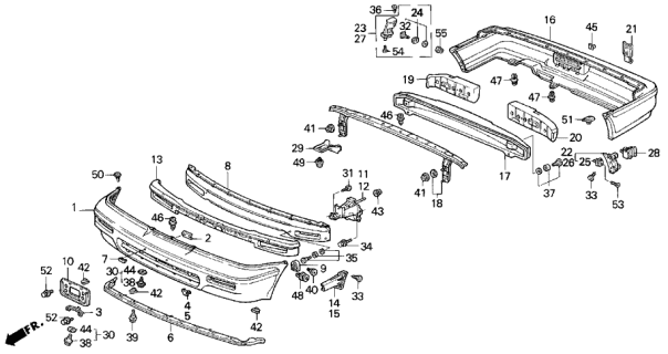 1994 Acura Vigor Cover, Left Front Bumper Face Working Hole Diagram for 71109-SL3-000