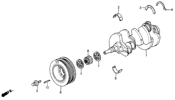 1994 Acura Legend 2 Door L KA 6MT Crankshaft - Pulley Diagram