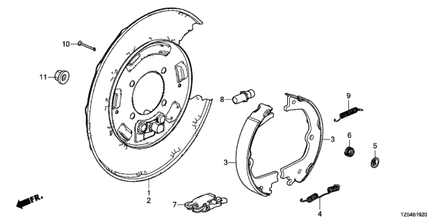 2015 Acura MDX Parking Brake Spring B Diagram for 43367-TZ5-A01