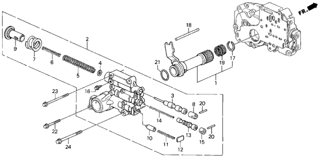 1992 Acura Legend 2 Door L* (MOQUETTE) KA 4AT AT Regulator Diagram