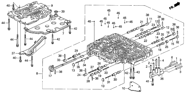 1992 Acura Vigor AT Main Valve Body Diagram