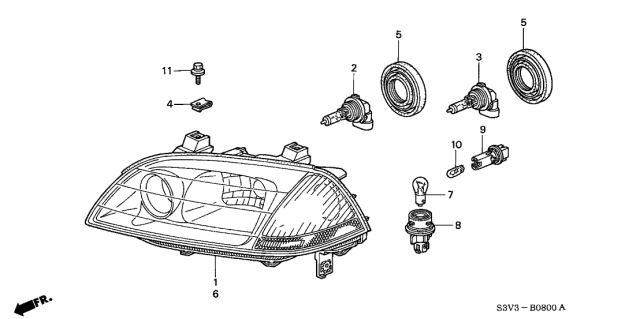 2002 Acura MDX Headlight Diagram