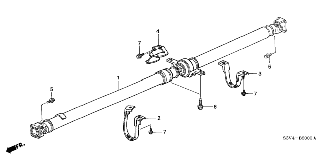 2002 Acura MDX Drive Shaft Assembly Diagram for 40100-S3V-A03