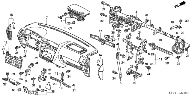 2001 Acura MDX Instrument Panel Diagram