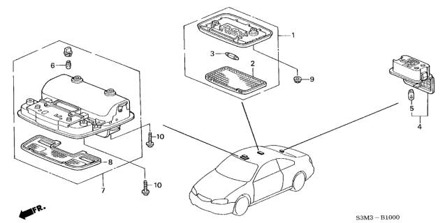 2003 Acura CL Interior Light Assembly (Mild Beige) Diagram for 34250-SV1-A12ZC