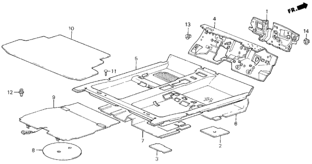 1988 Acura Legend Insulator, Dashboard (Lower) (Outer) Diagram for 74251-SD4-670