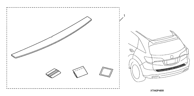 2013 Acura RDX Rear Bumper Applique Diagram