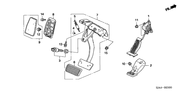 2010 Acura RL Pedal Diagram