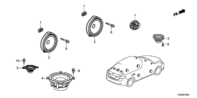 2013 Acura ILX Speaker Assembly (17Cm-Nd) (Single) (Pioneer) Diagram for 39120-TA0-A01