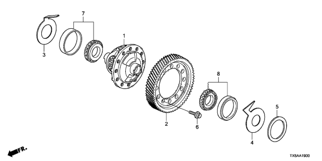 2021 Acura ILX 4 Door 24TECH (A-SPEC) KA DCT AT Differential Diagram