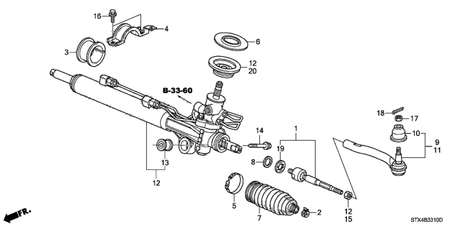 2007 Acura MDX P.S. Gear Box Diagram