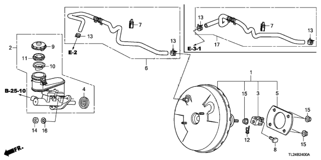 2012 Acura TSX Brake Master Cylinder - Master Power Diagram