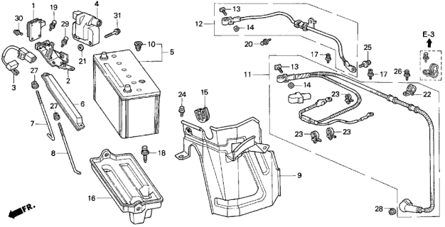 1995 Acura TL Stay, Ignition Coil Diagram for 30501-P1R-A00