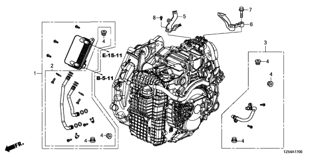 2020 Acura MDX Kit, Oil Cooler Diagram for 06224-5J4-010