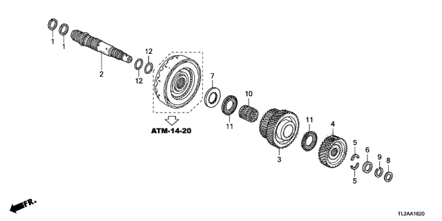 2013 Acura TSX AT Third Shaft (V6) Diagram