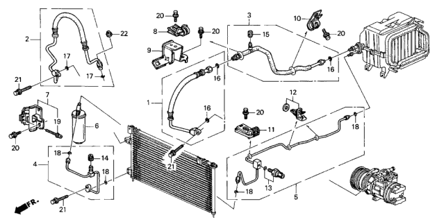 1998 Acura CL A/C Refrigerant Suction Hose Diagram for 80311-SS8-A02