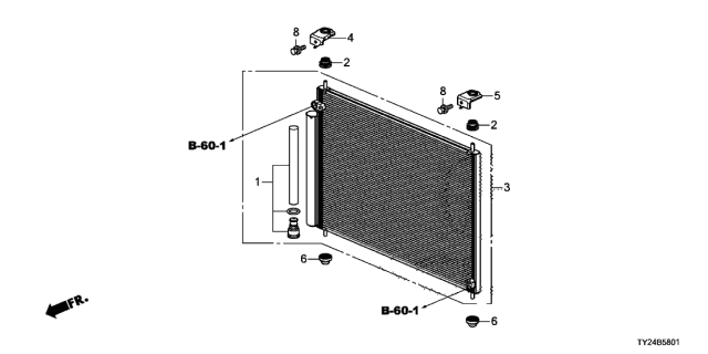 2014 Acura RLX Condenser Diagram for 80110-TY3-A01