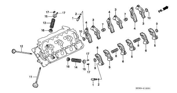 2000 Acura RL 4 Door RL (NAVIGATION) KA 4AT Valve - Rocker Arm Diagram 2