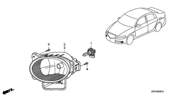 2008 Acura TL 4 Door BASE KA 5AT Foglight Diagram