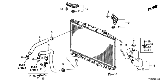 2016 Acura RLX Rubber, 21X17 Diagram for 19124-R9P-A00