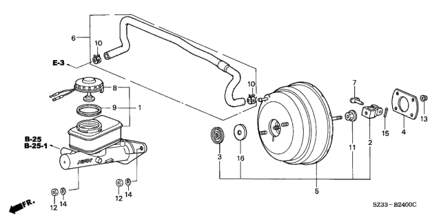 1998 Acura RL Brake Master Cylinder Diagram