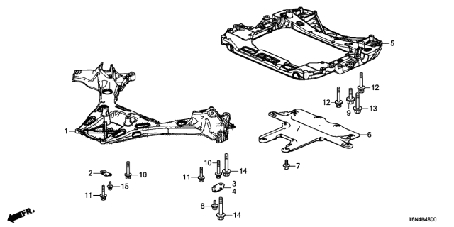 2020 Acura NSX Stiffener Assembly, Rear Sub-Frame (Rear) Diagram for 50350-T6N-A01