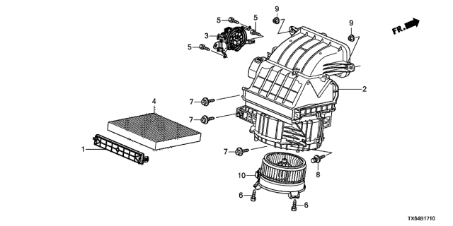 2015 Acura ILX 4 Door TECH KA 5AT Heater Blower Diagram
