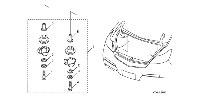 2012 Acura TL 4 Door TECH (SHAWD) KA 6MT Cargo Hook Diagram