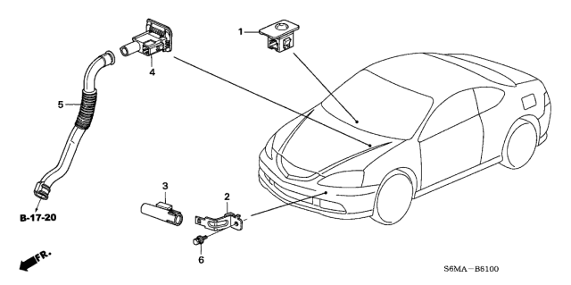 2006 Acura RSX 3 Door BASE KA 5AT A/C Sensor Diagram