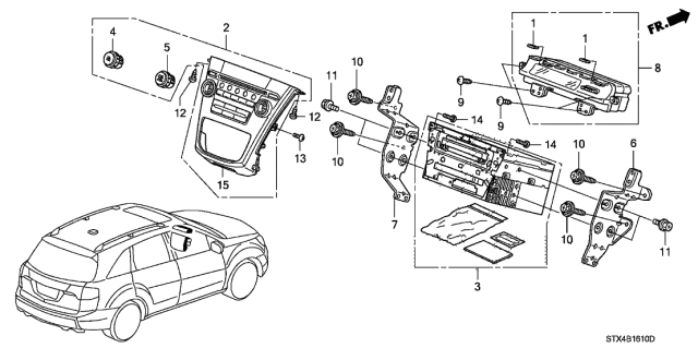 2009 Acura MDX 5 Door MDX KA 5AT Audio Unit Diagram