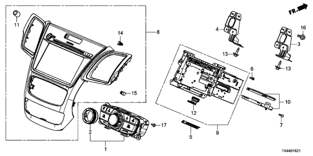 2017 Acura RDX 5 Door ADV (2WD) KA 6AT Center Module (Navigation) Diagram