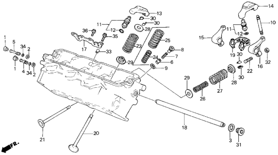 1987 Acura Legend Spring, Oil Relief Valve Diagram for 12246-PH7-000