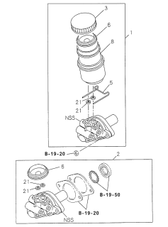 1999 Acura SLX Brake Master Cylinder Diagram